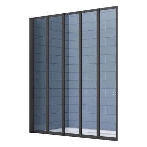 Duschparadies 120x140cm 5-teilig Faltwand Trennwand Badewannenaufsatz Duschwand Duschabtrennung