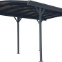Westmann Rundbogen-Einzelcarport in Anthrazit, 300x505 cm, mit Doppelstegplatten.