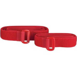 Fix-o-moll Klett-Gurte, rot, 60cm, 2er-Set. Wiederverwendbare Klebebänder mit Öse zum Bündeln.