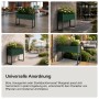 Hoher JAN NOWAK Metall-Blumenkübel in Flaschengrün mit Anthrazit-Gestell, vielseitig für Büro, Terrasse, Garten.