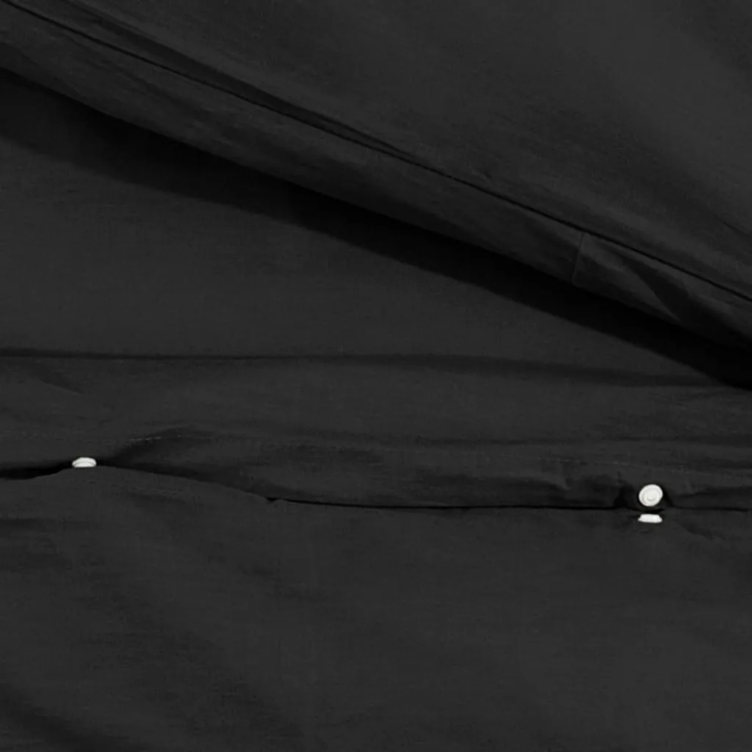 Schwarzes vidaXL Bettwäsche-Set (200x200 cm) aus Baumwolle mit Knopfverschluss.