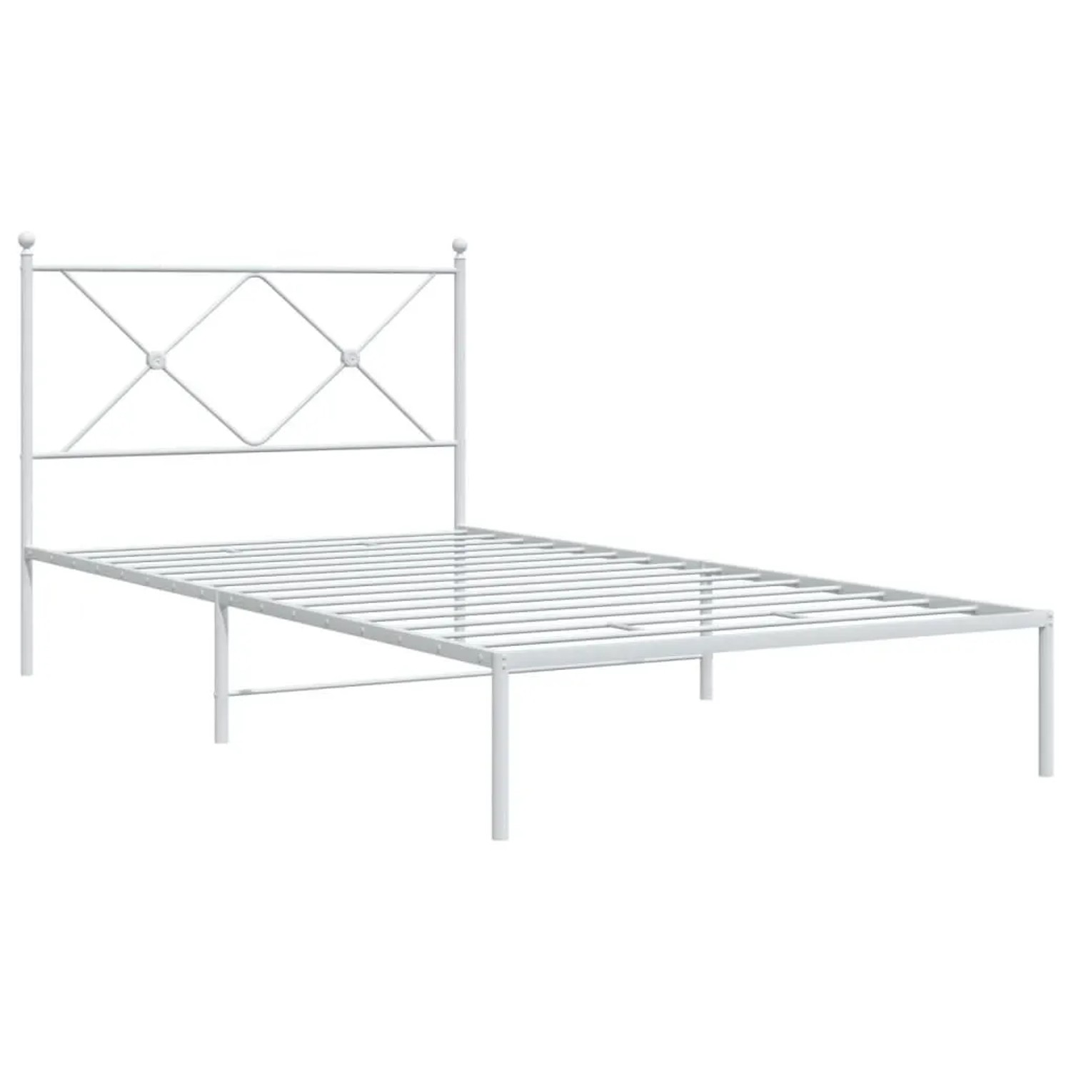 vidaXL Bettgestell mit Kopfteil Metall Weiß 100x190 cm 376545 günstig online kaufen