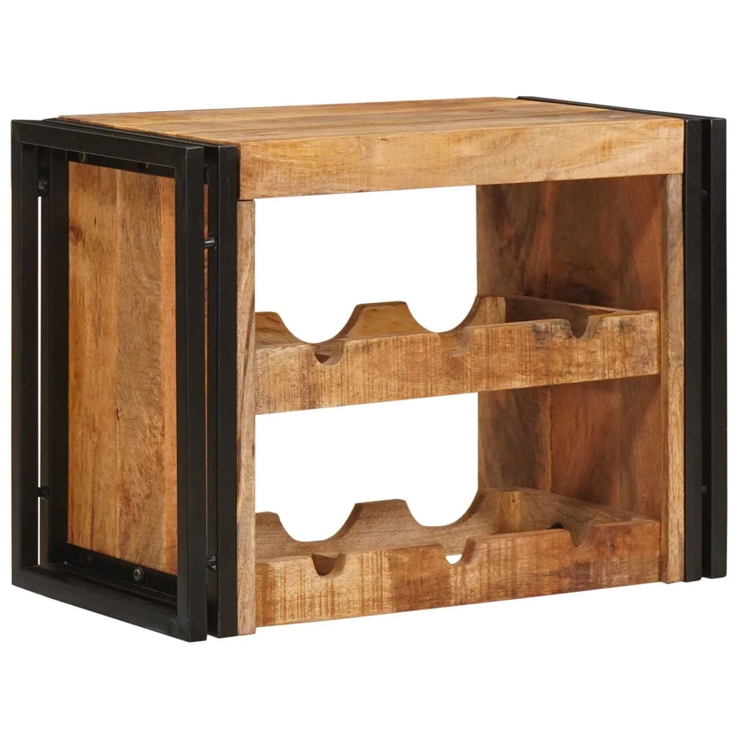 vidaXL Weinregal Braun 60 x 45 x 33 cm Massives Grobes Mangoholz 4104754