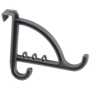 Grauer Fackelmann Mehrfach-Türhaken aus Kunststoff für Handtücher und Kleidung.