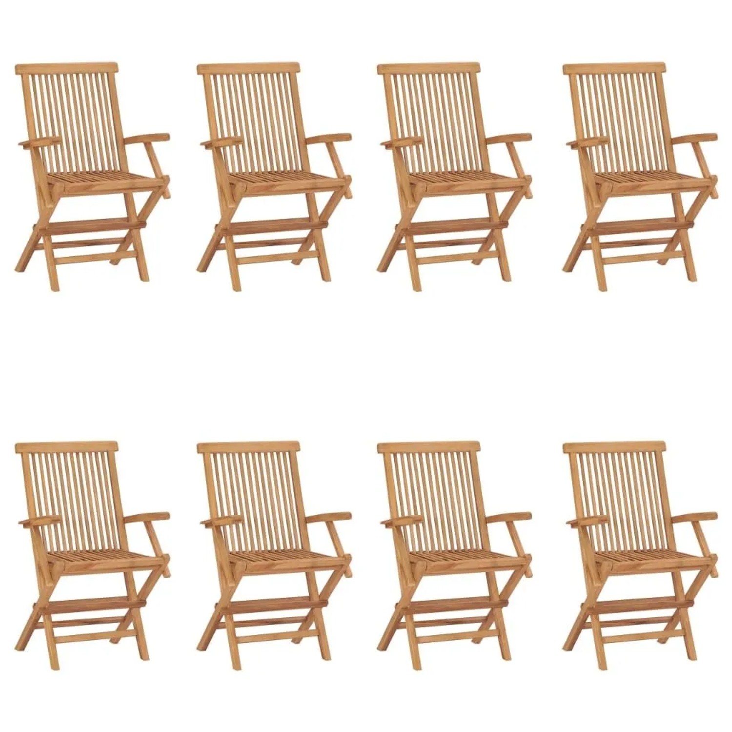 vidaXL Klappbare Gartenstühle 8 Stk Massivholz Teak 3096595 günstig online kaufen