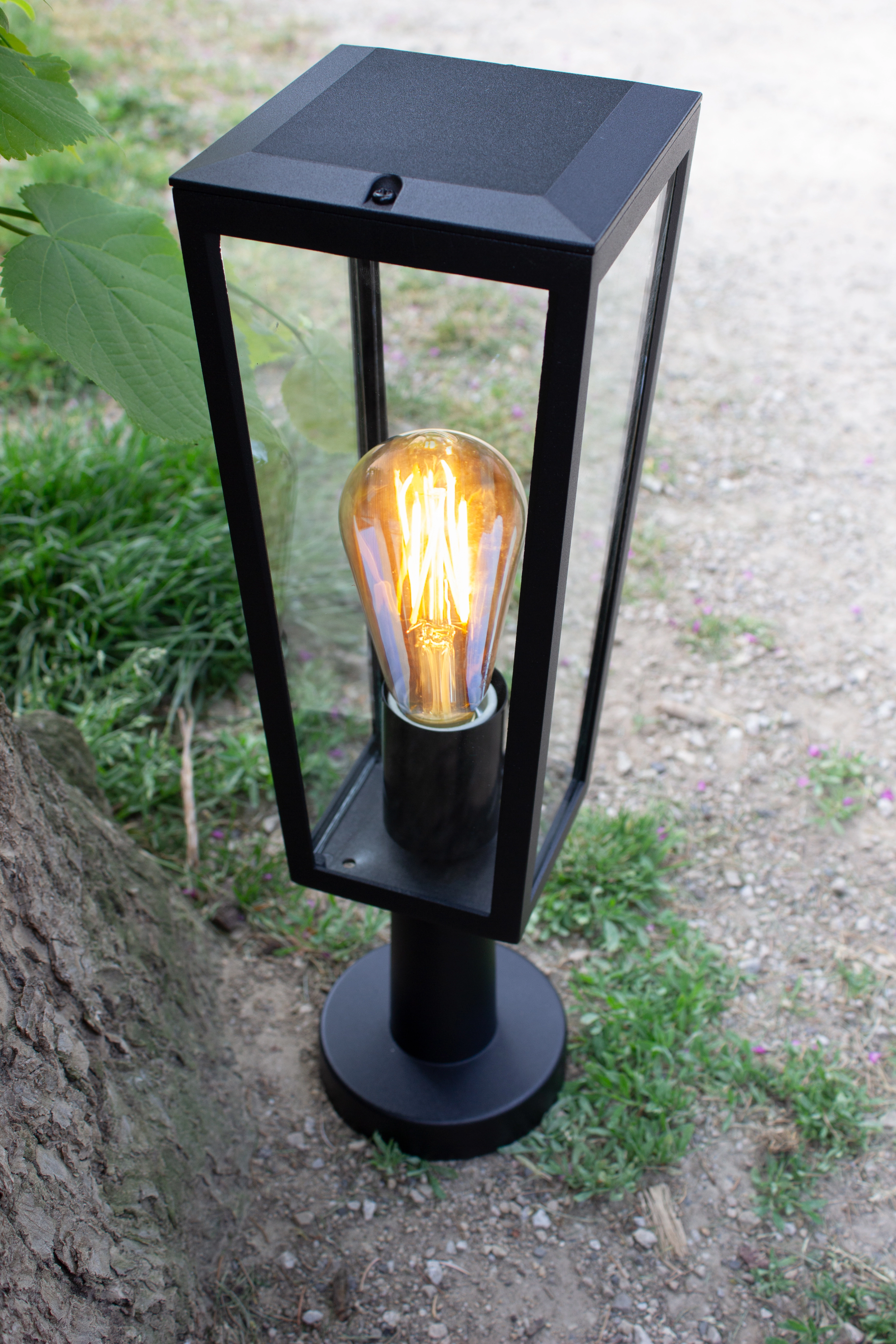 Lutec Außensockelleuchte Pine 1-flammig Mattschwarz 42,6 cm x 12 cm x 12 cm  kaufen bei OBI | Pollerleuchten