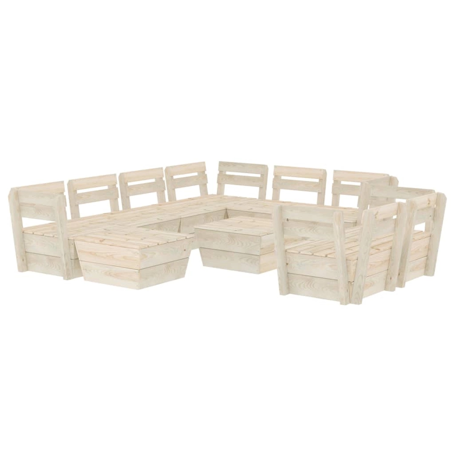 vidaXL 10-Tlg Garten-Paletten-Lounge-Set Imprägniertes Fichtenholz 3063732