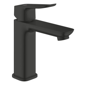 Grohe Einhand-Waschtischarmatur Dice in Mattschwarz. Moderne, eckige Armatur mit flachem Bedienhebel.