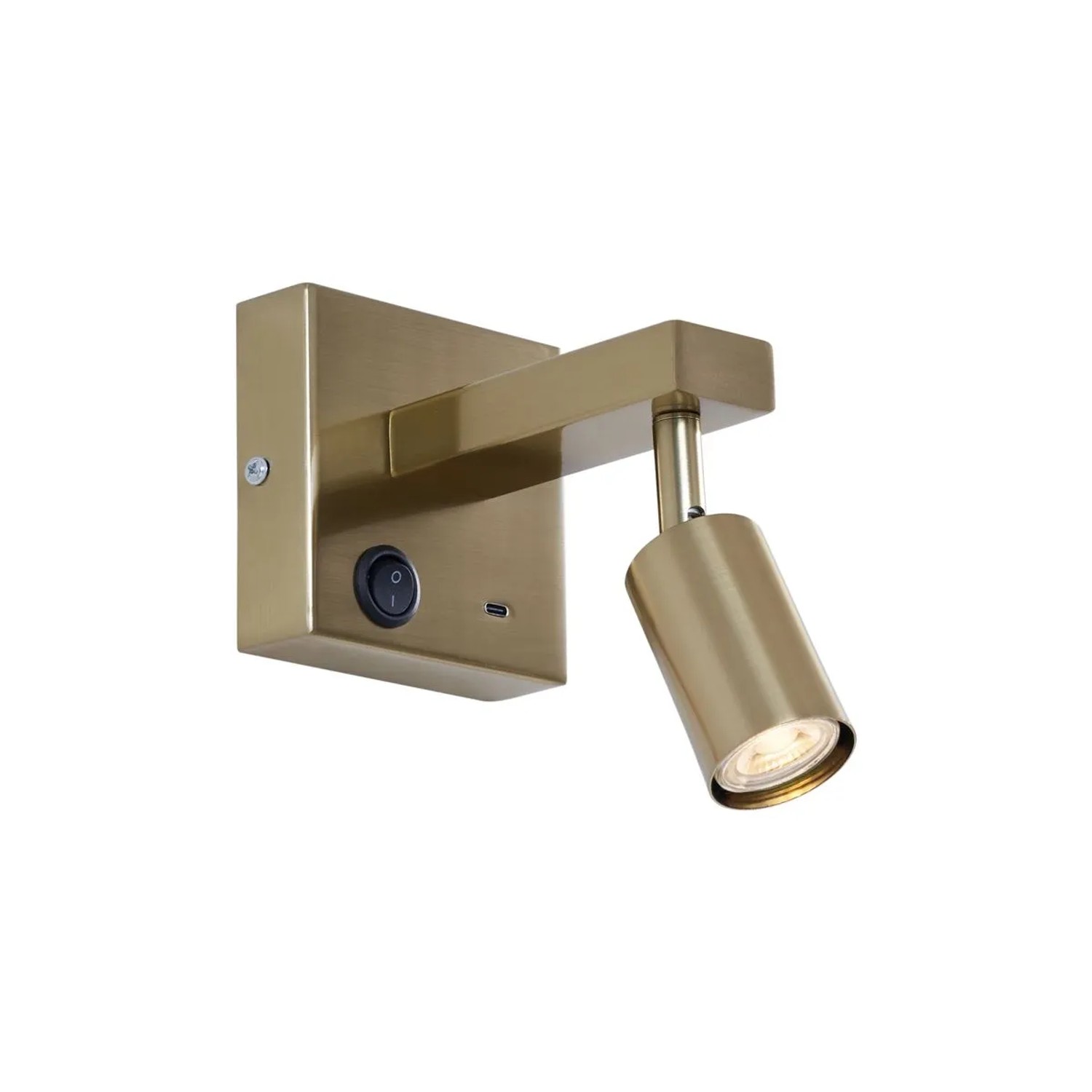 Qazqa Moderne Wandleuchte Gold Mit Usb-C Neigbar Rex