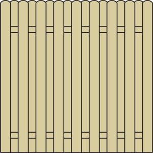 Sichtschutzzaun Lüneburg, druckimprägniert, 180x180cm, Holzzaun-Element mit Latten und Riegeln.
