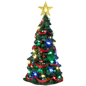 Lemax Weihnachtsbaum Joyful Christmas Tree mit LED-Beleuchtung und Stern, 12,3 cm hoch.
