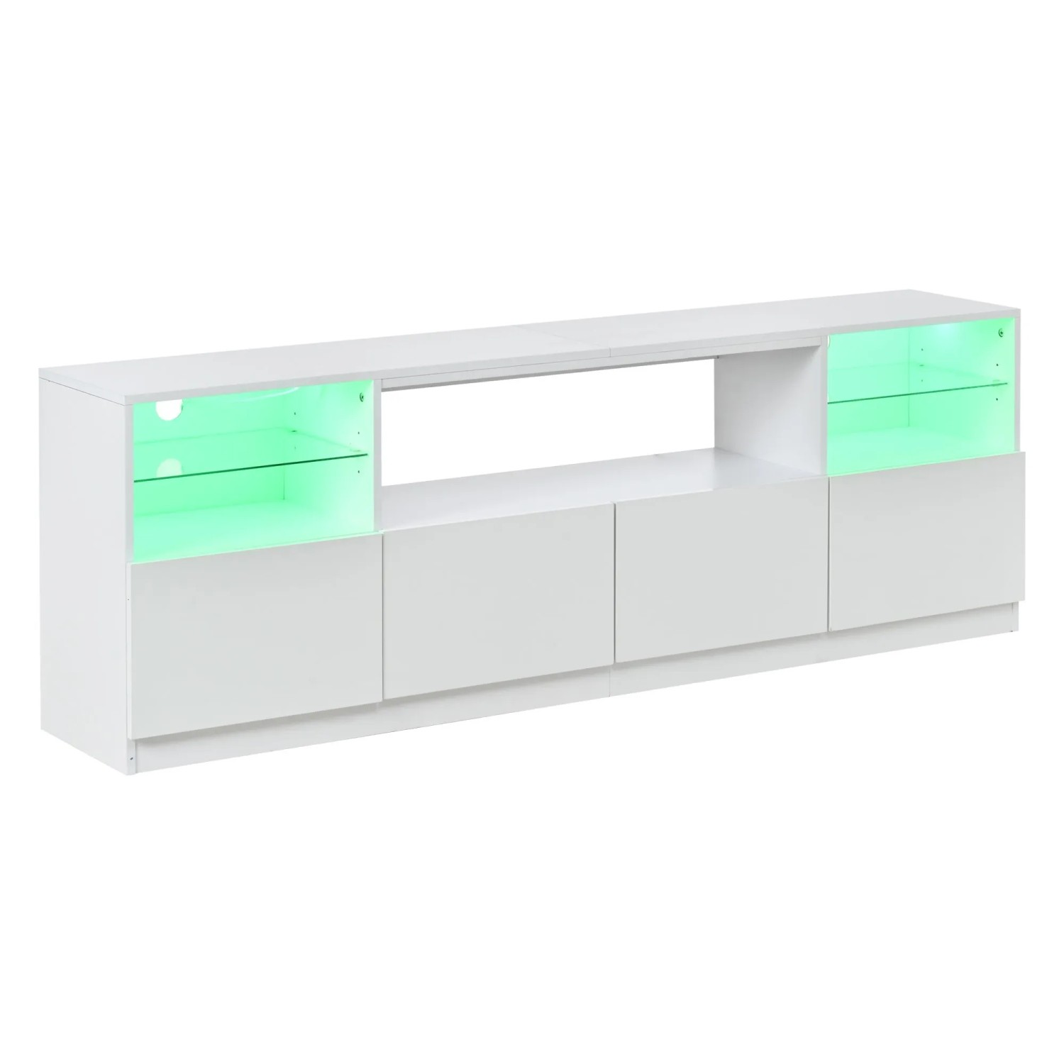 Merax TV-Lowboard LED 180x35x60 cm Hochglanz Weiß