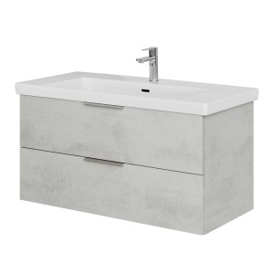 Steinkamp Waschtischunterschrank Living 2.0 Oxid Hellgrau mit Villeroy&Boch Subway 3.0 Waschtisch