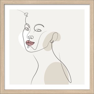 Pro Art Bild 'Line art faces II', 30x30 cm, mit Rahmen. Abstrakte Frauengesicht-Zeichnung.