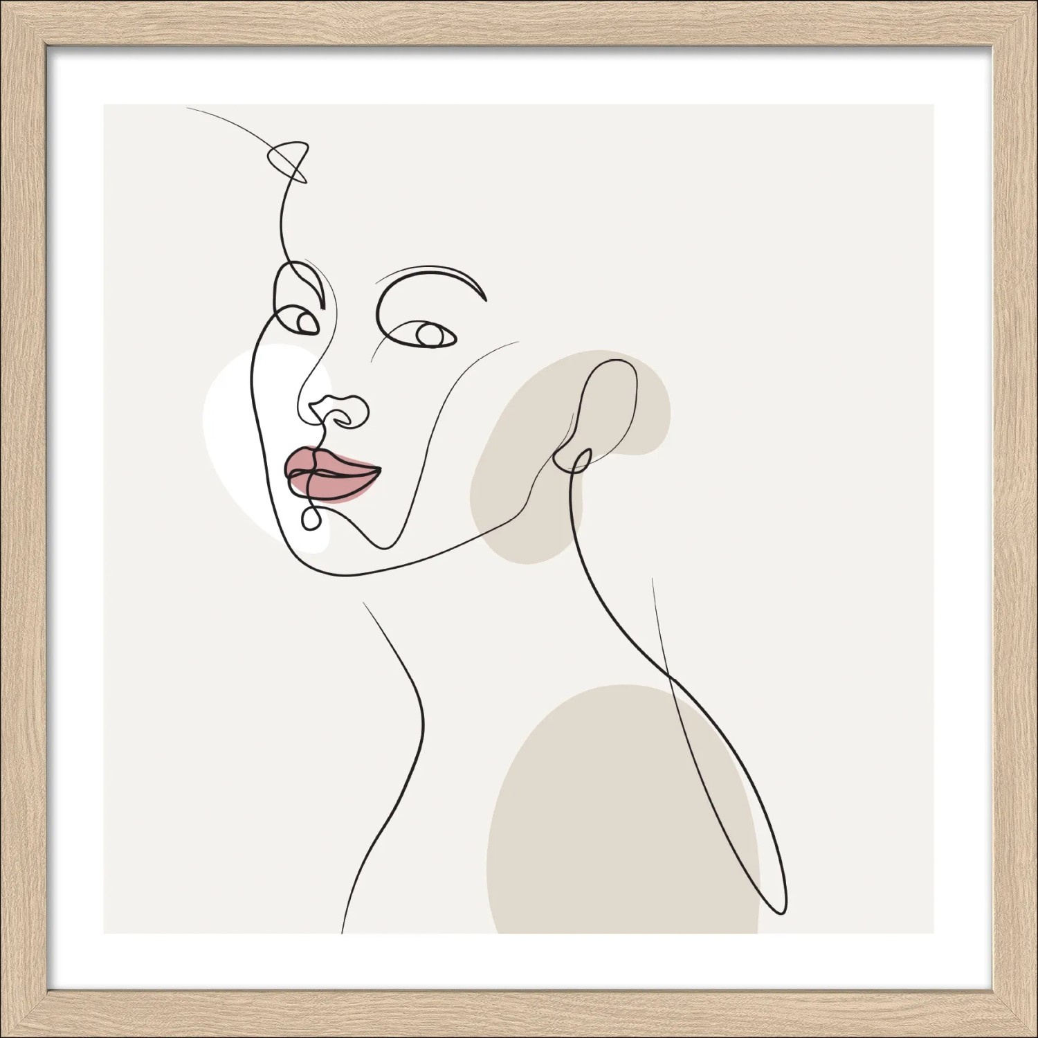 Pro Art Bild Framed Art Line art faces II 30 cm x 30 cm