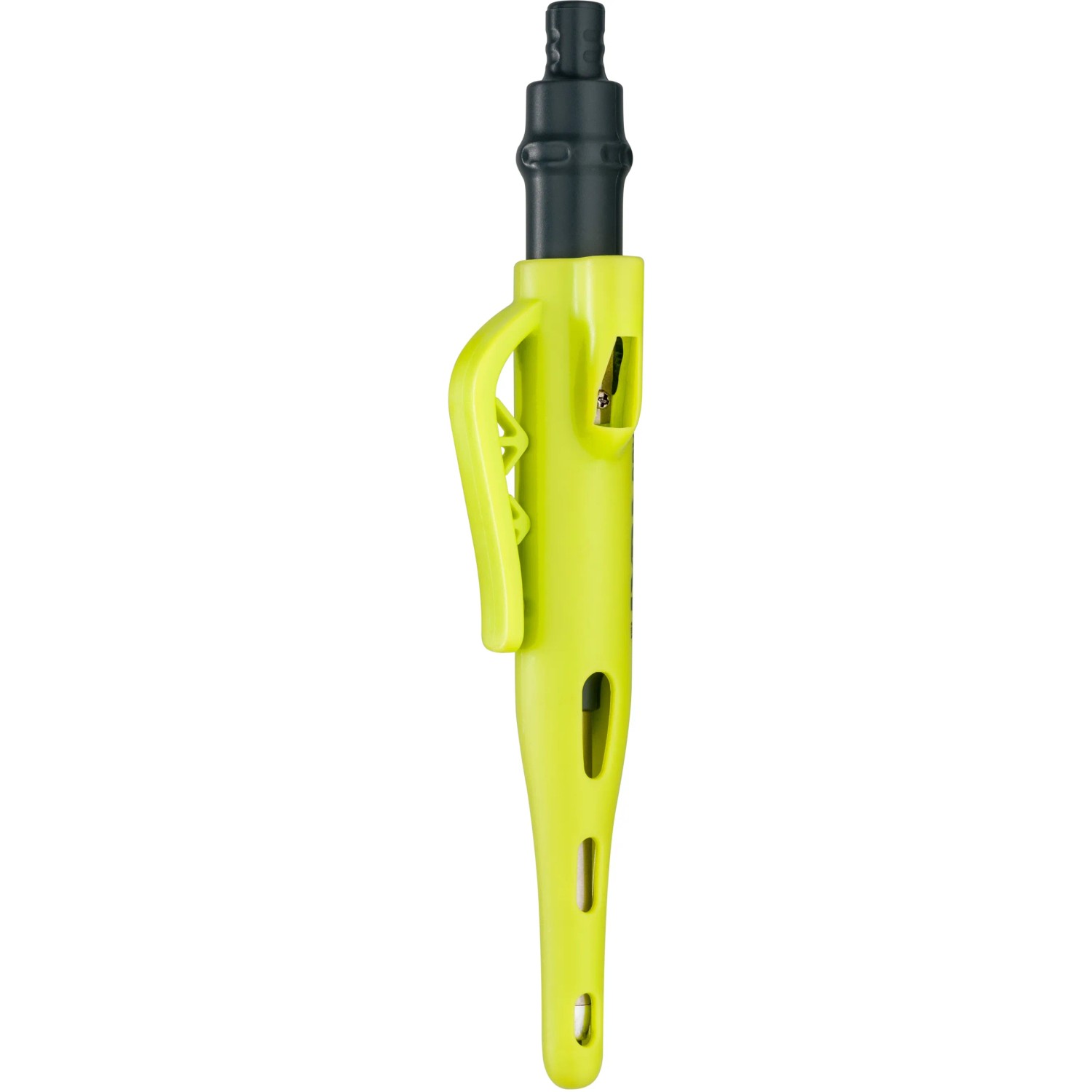 Dry Profi Baumarker, gelb, mit Clip und integriertem Spitzer für präzise Markierungen.