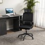 Vinsetto Bürostuhl Schwarz mit Mesh-Rückenlehne, Wippfunktion und verstellbarer Höhe.