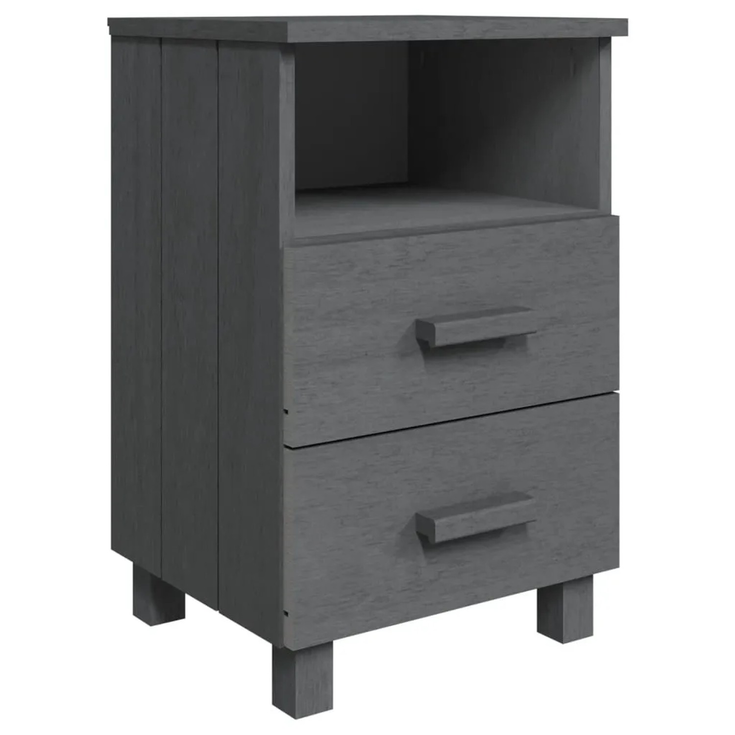 vidaXL Nachttisch HAMAR Dunkelgrau 40x35x62 cm Massivholz Kiefer 340414