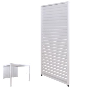 MCW Lamellenwand Für Pergola P65 Aluminium 220x90cm Weiß