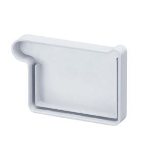 Weißer Inefa Rinnenboden links aus PVC für Kastenrinne NW 68, zur Abdichtung der Dachrinne.