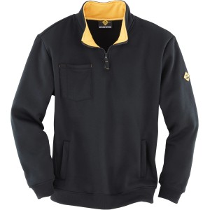 Roadsign Herren Sweattroyer in Schwarz/Gelb, Größe M. Arbeitskleidung mit Reißverschluss und Taschen.