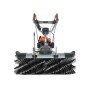 FUXTEC Benzin-Kehrmaschine FX-KM1196, grau-orange, mit 100 cm Arbeitsbreite und großer Kehrbürste.