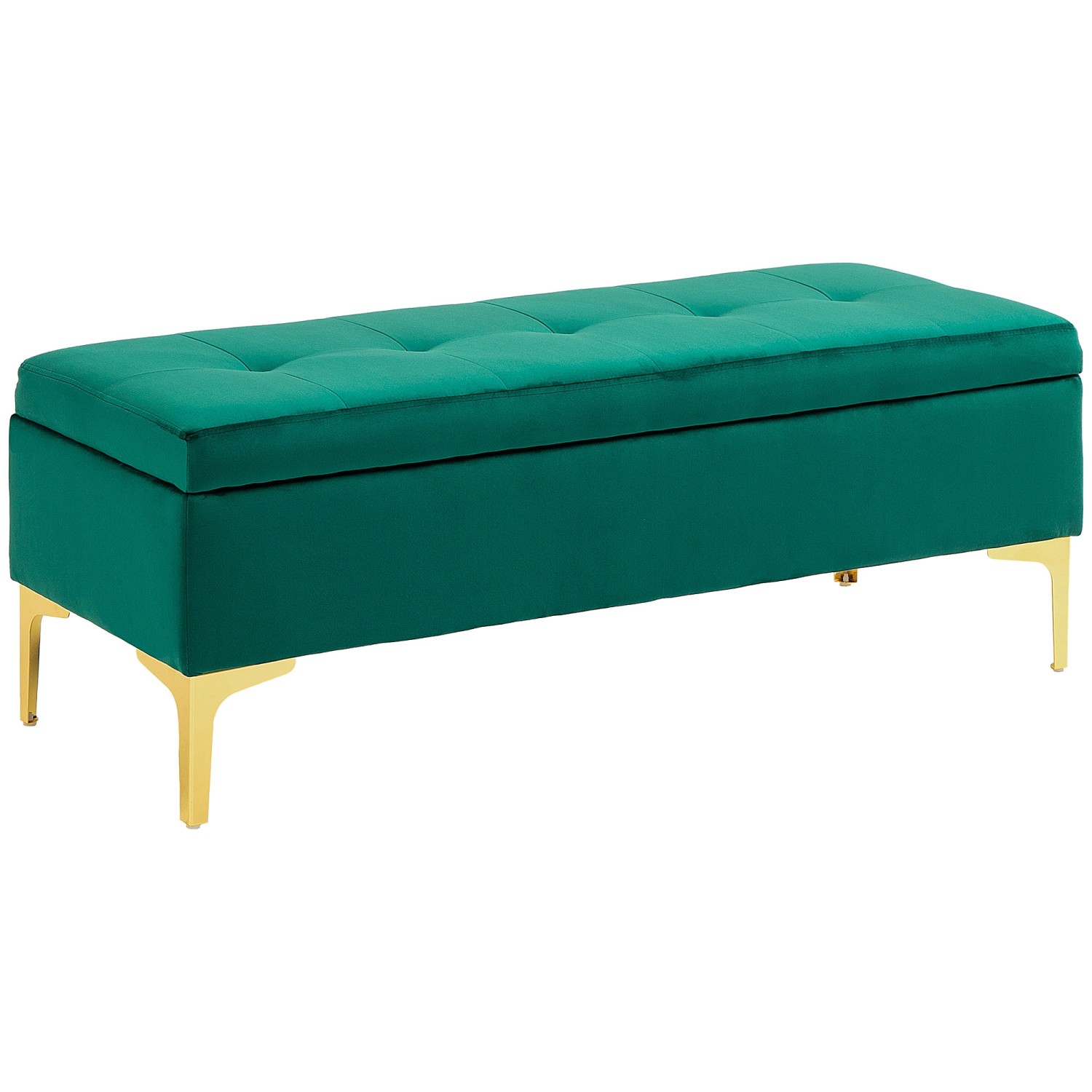 HOMCOM Sitzbank mit Stauraum Samtoptik Metallbeine 120 x 44 x 44,5 cm