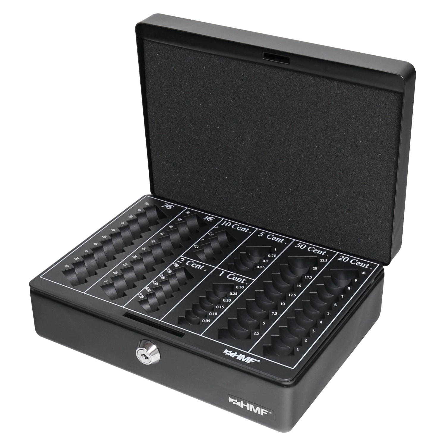 HMF 208 Geldkassette Euro-Münzzählbrett 25 x 18 x 9 cm Schwarz günstig online kaufen