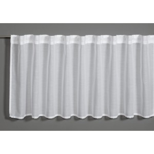 Weiße, transparente Bennetti Bistrogardine Batist Uni 45x140 cm mit verdeckten Schlaufen.