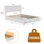 PXloue Polsterbett Doppelbett 140/200 mit LED USB Höhenverstellbares Kopfteil_4