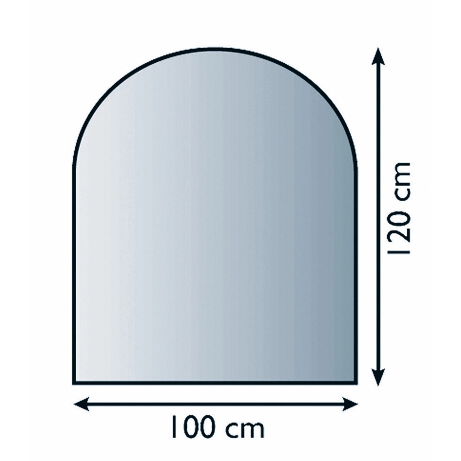Lienbacher Funkenschutzplatte Glasbodenplatte Rundbogen 6mm Stärke