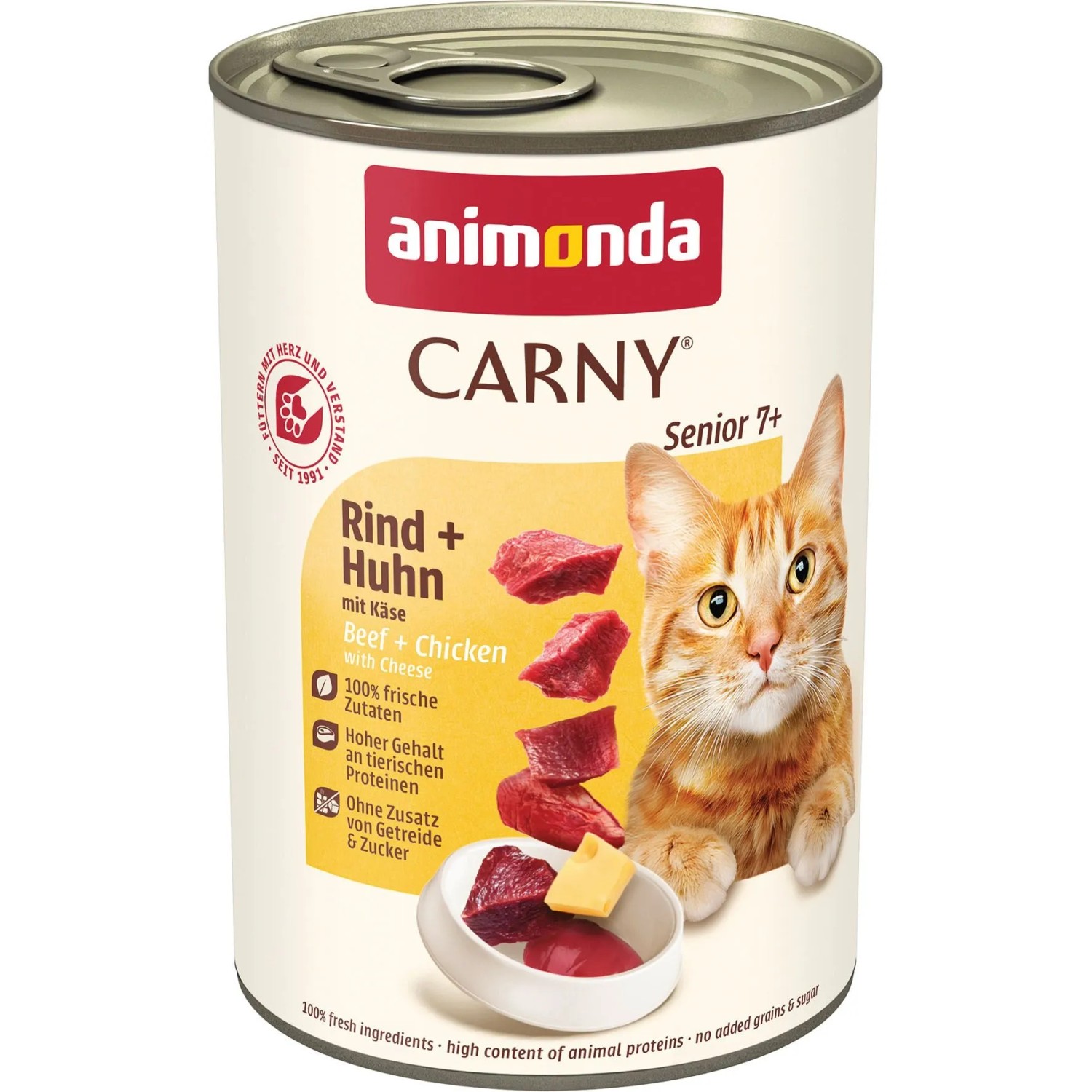 Carny Katzen-Nassfutter Senior Rind und Huhn mit Käse 400 g