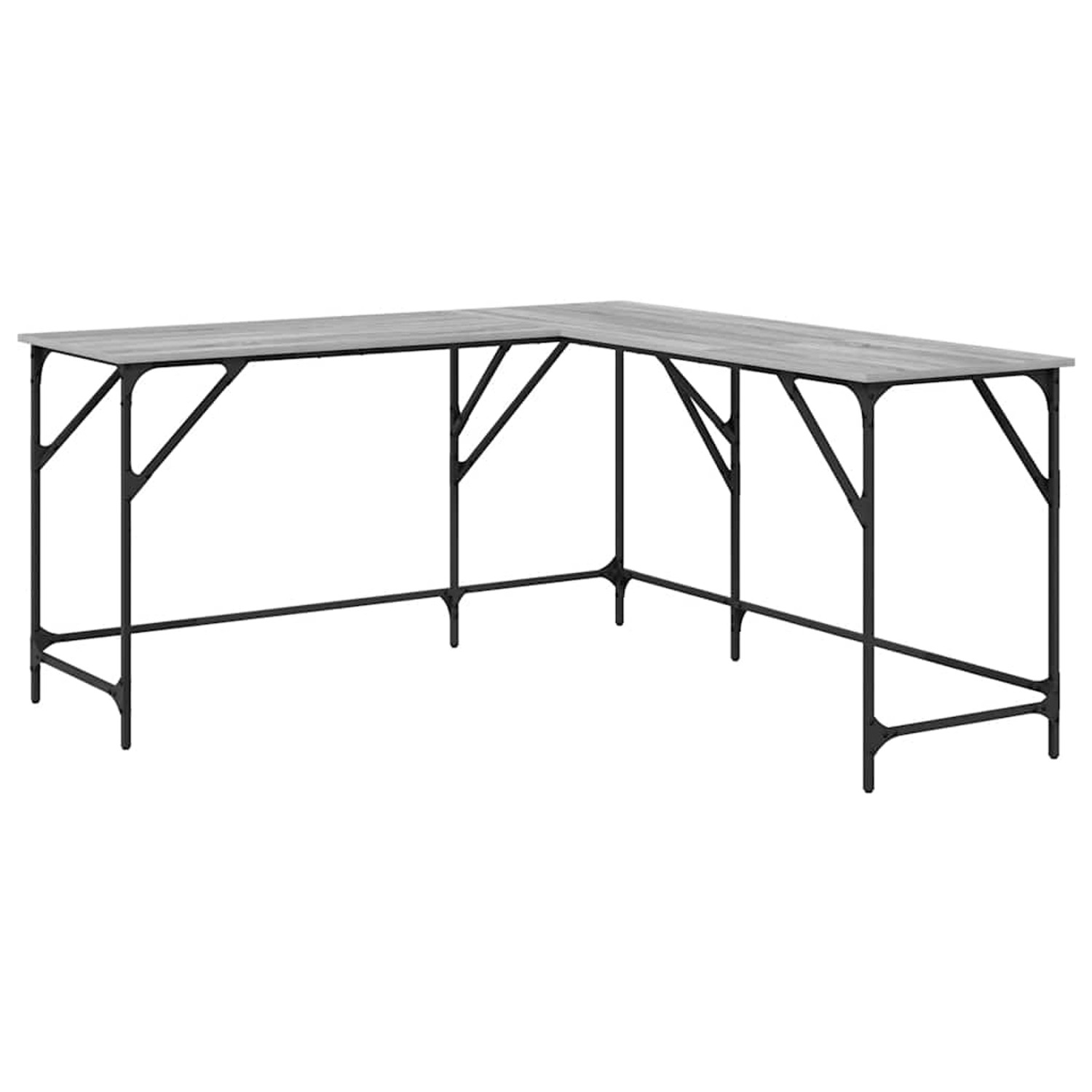 vidaXL Schreibtisch Grau Sonoma 149x149x75 cm Holzwerkstoff 837585