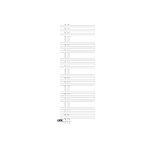 Weißer LuxeBath Badheizkörper Iron, 500x1400 mm mit Thermostat für Bodenmontage.