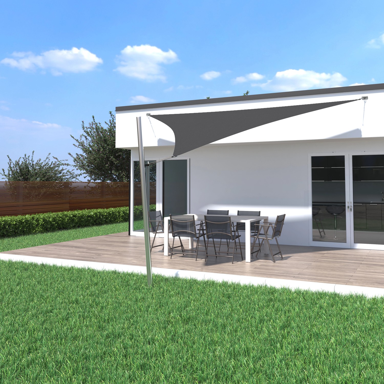 Toldoro Sonnensegel Komplettset 5x5x7,1m UPF50+ mit