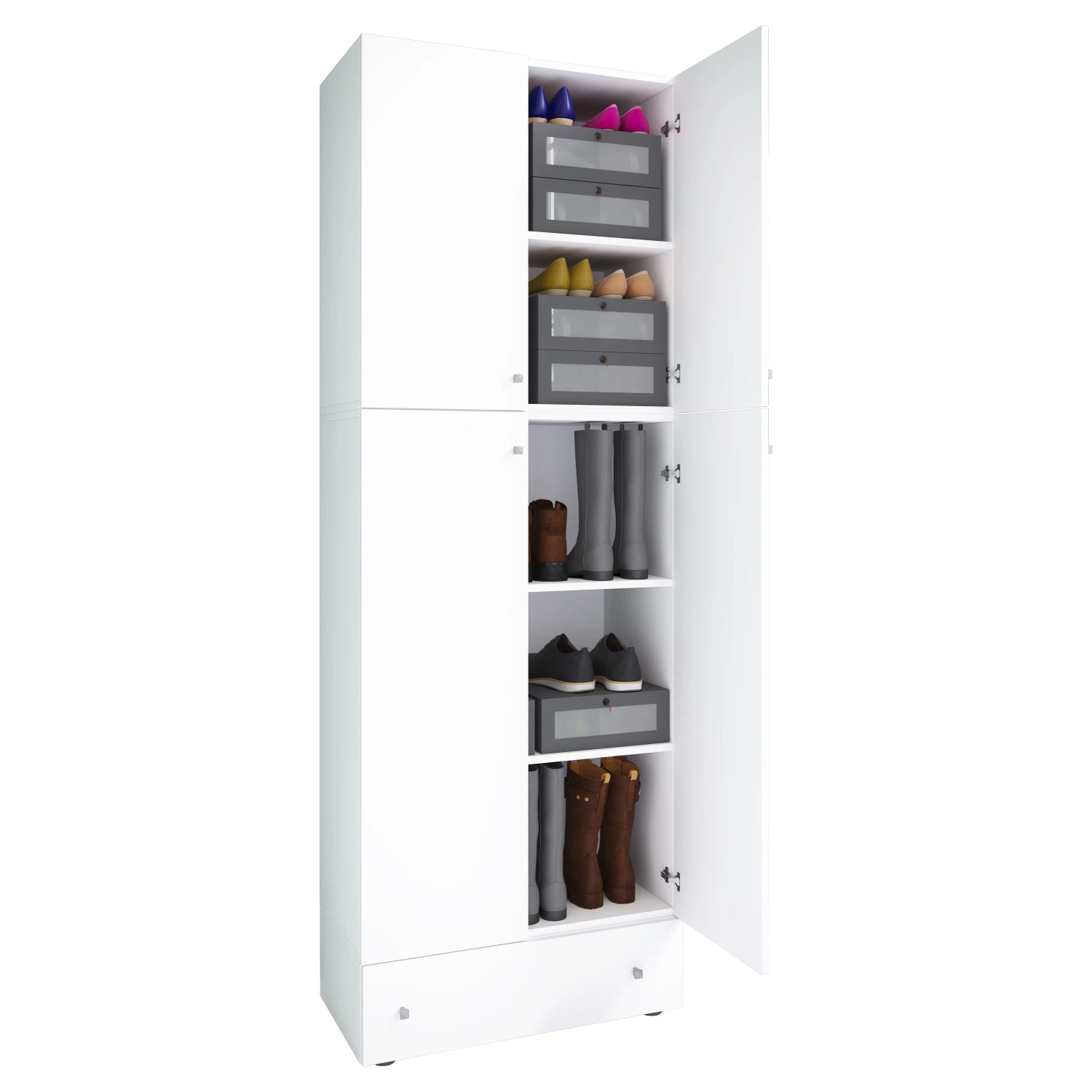 VCM Schuhschrank Lona Weiß