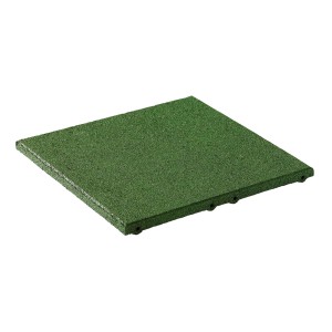 Grüne Fallschutzplatte/Elastikmatte, 50x50x3 cm, für Terrasse & Spielplatz.