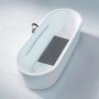 Graue Wenko Wanneneinlage Arinos in Badewanne, 63x40 cm, mit Anti-Rutsch-Struktur für mehr Sicherheit.