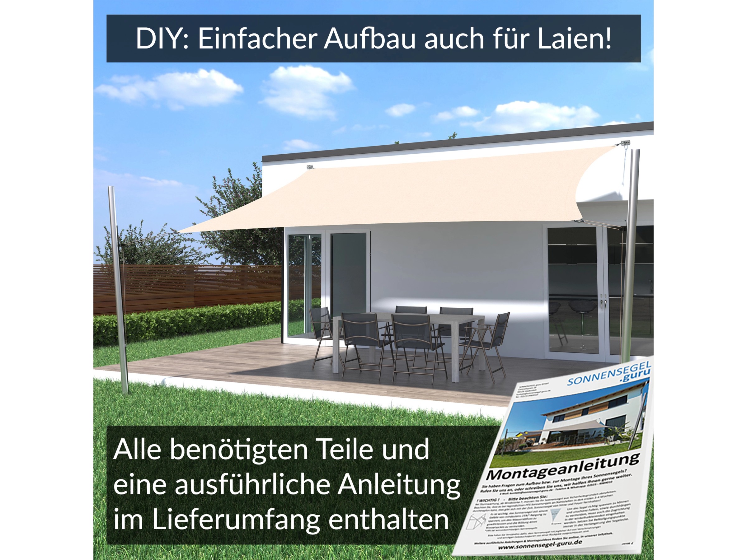 Sonnensegel 0.6x4m - UV-Schutz Beschattungstuch Für Garten & Terrasse