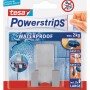 Tesa Waterproof Doppelhaken schmal, Edelstahl, mit Powerstrips. Klebehaken für Bad und Küche, bis 2 kg.