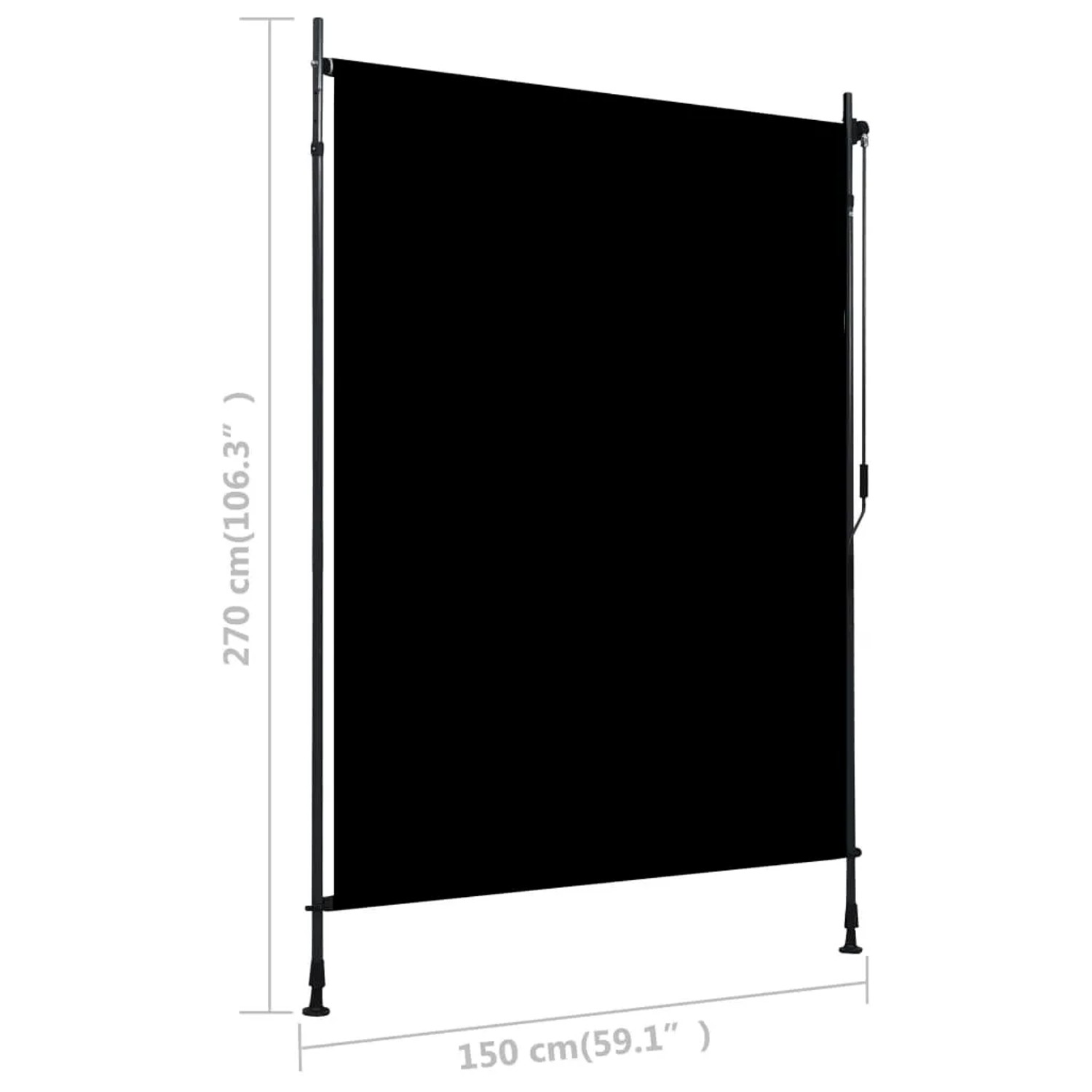 vidaXL Außenrollo, 150x270 cm, Anthrazit. Senkrechtmarkise für Balkon, Terrasse oder Veranda.