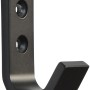 Schwarzer, matter Siro Garderobenhaken aus Metall mit 16 mm Lochabstand.