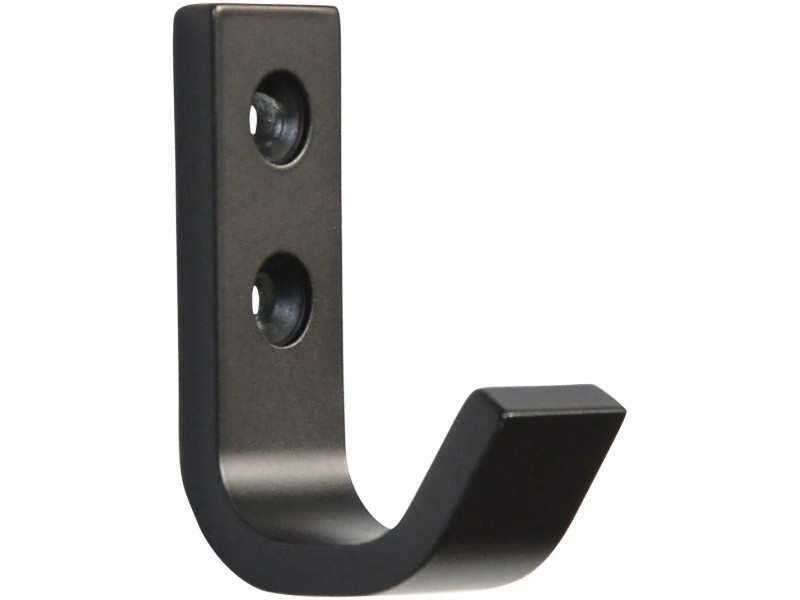 JUNKER Garderobenhaken B50, Doppelhaken Aus Bewehrungsstahl, Schwarz Matt – 120x60x25 Mm, BA 96 Mm