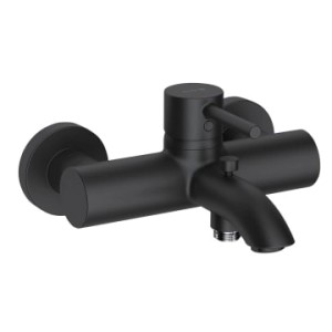 Kludi BOZZ Wannenarmatur in Schwarz Matt, Einhandmischer für Wanne und Brause.