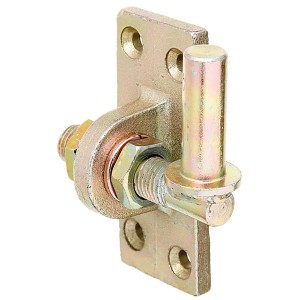 Gelb verzinkter Kloben zum Anschrauben mit Dorn, 105x45x8 mm, für Haken- & Ösen-Sets.