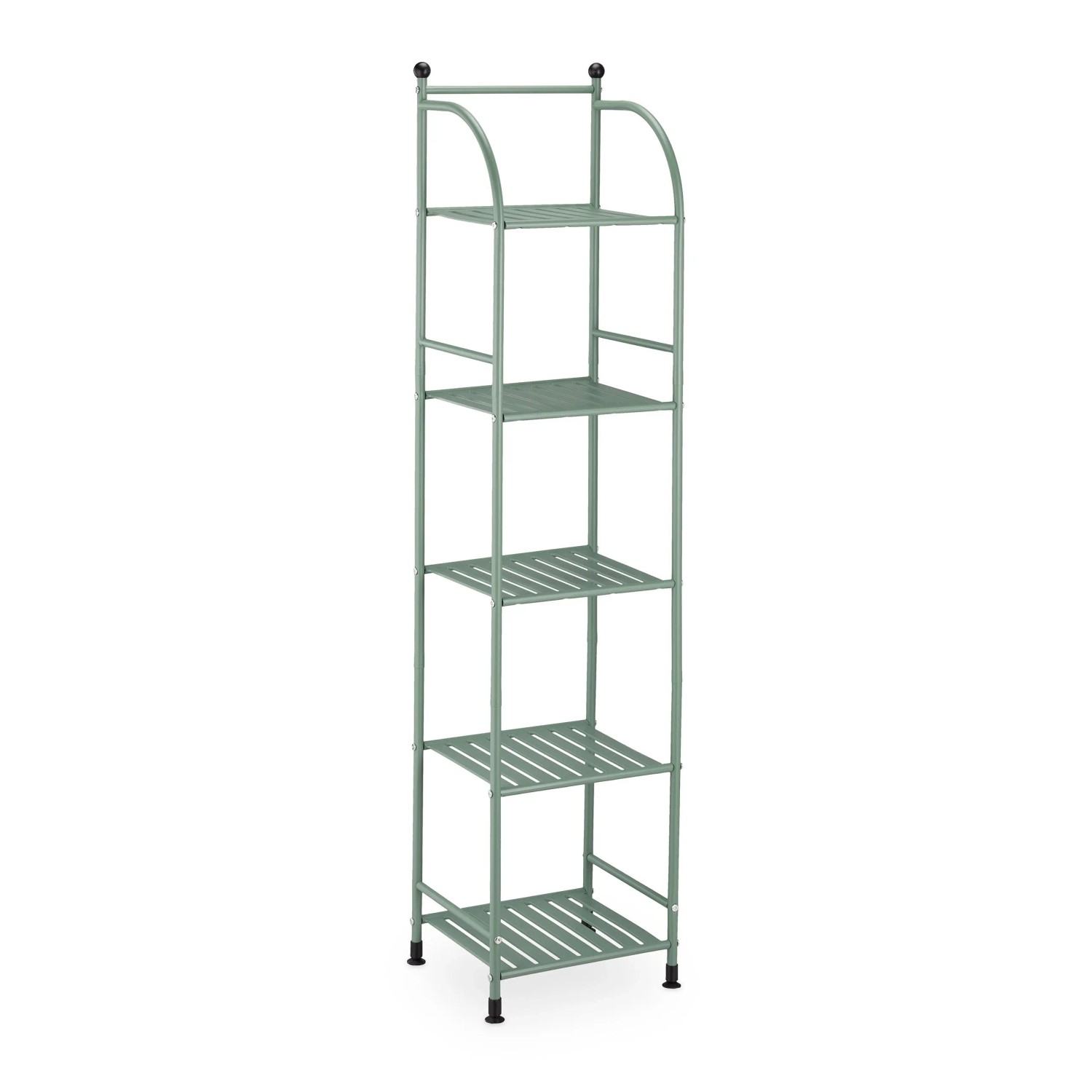 Relaxdays Standregal Metall Grün 5 Ablagen 145 cm x 33 cm x 28 cm
