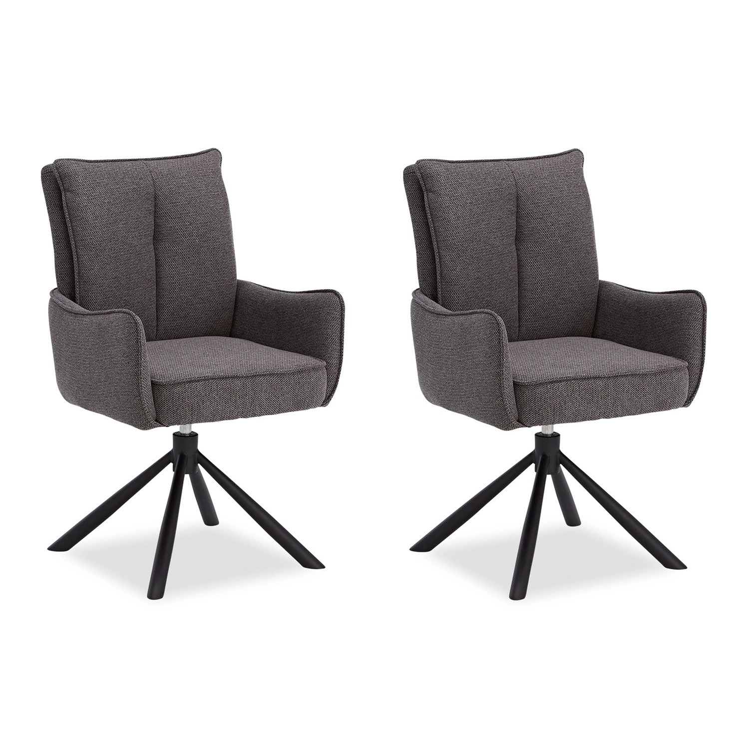 Homestyle4u Polsterstuhl Stoff Anthrazit Drehbar 2er Set 3066 günstig online kaufen