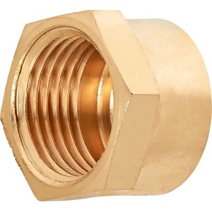 Rotguss Gewindekappe 18,6 mm (Rp 1/2) zum Verschließen von Gewindeanschlüssen.