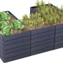 Garantia Hochbeet-System U L Ergo Quadro Wood mit Bepflanzung (Kohl, Radieschen, Möhren).