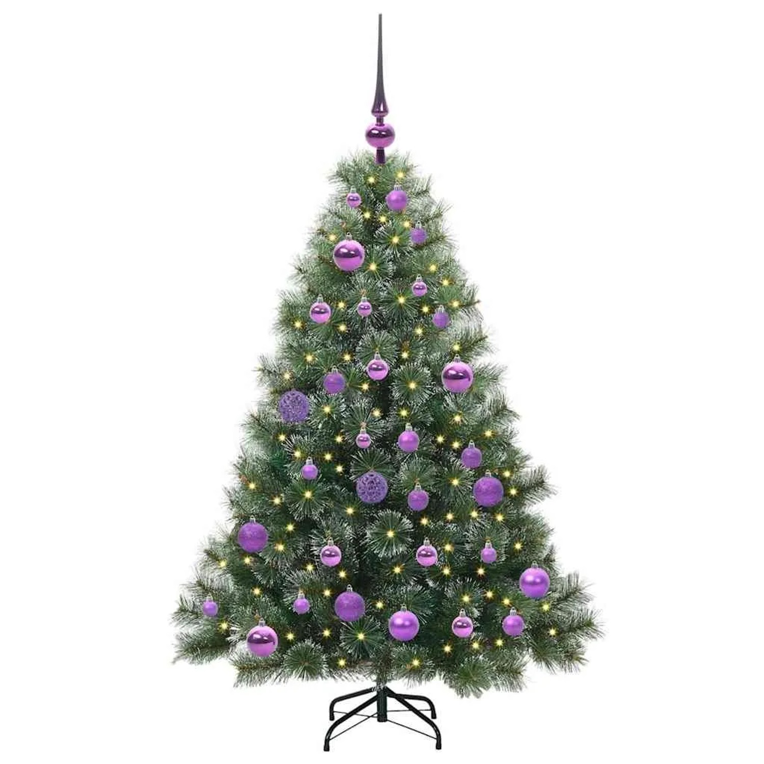 vidaXL Künstlicher Weihnachtsbaum mit 150 LEDs Grün 120 cm PE und PVC 3397828